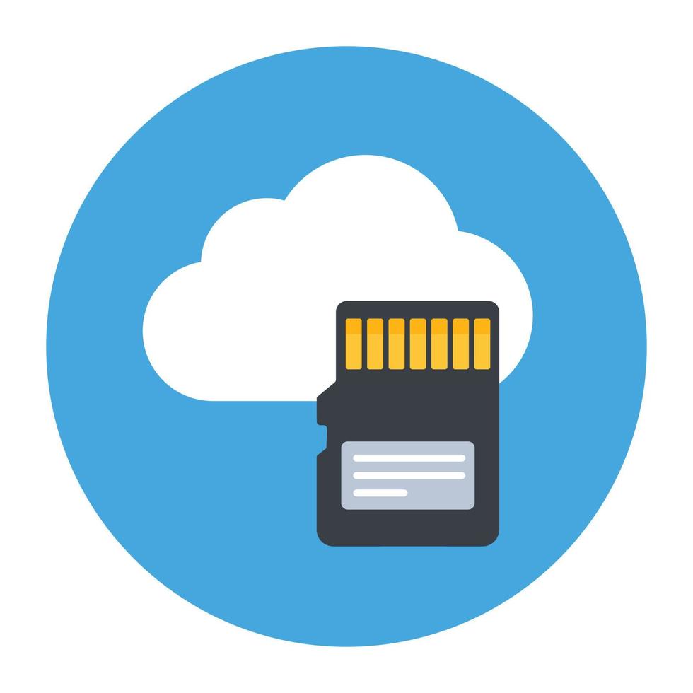 Cloud network, flat rounded icon of cloud hosting vector