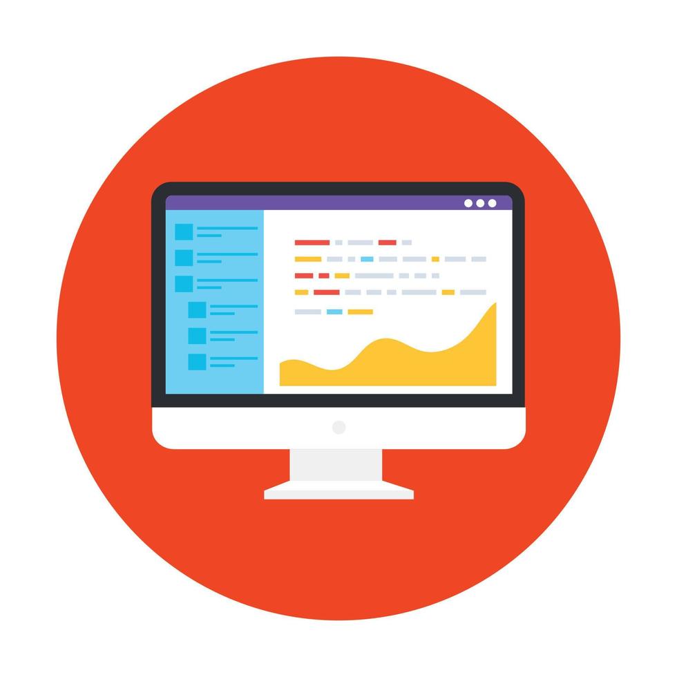 Editable flat rounded icon of cyber monitoring vector