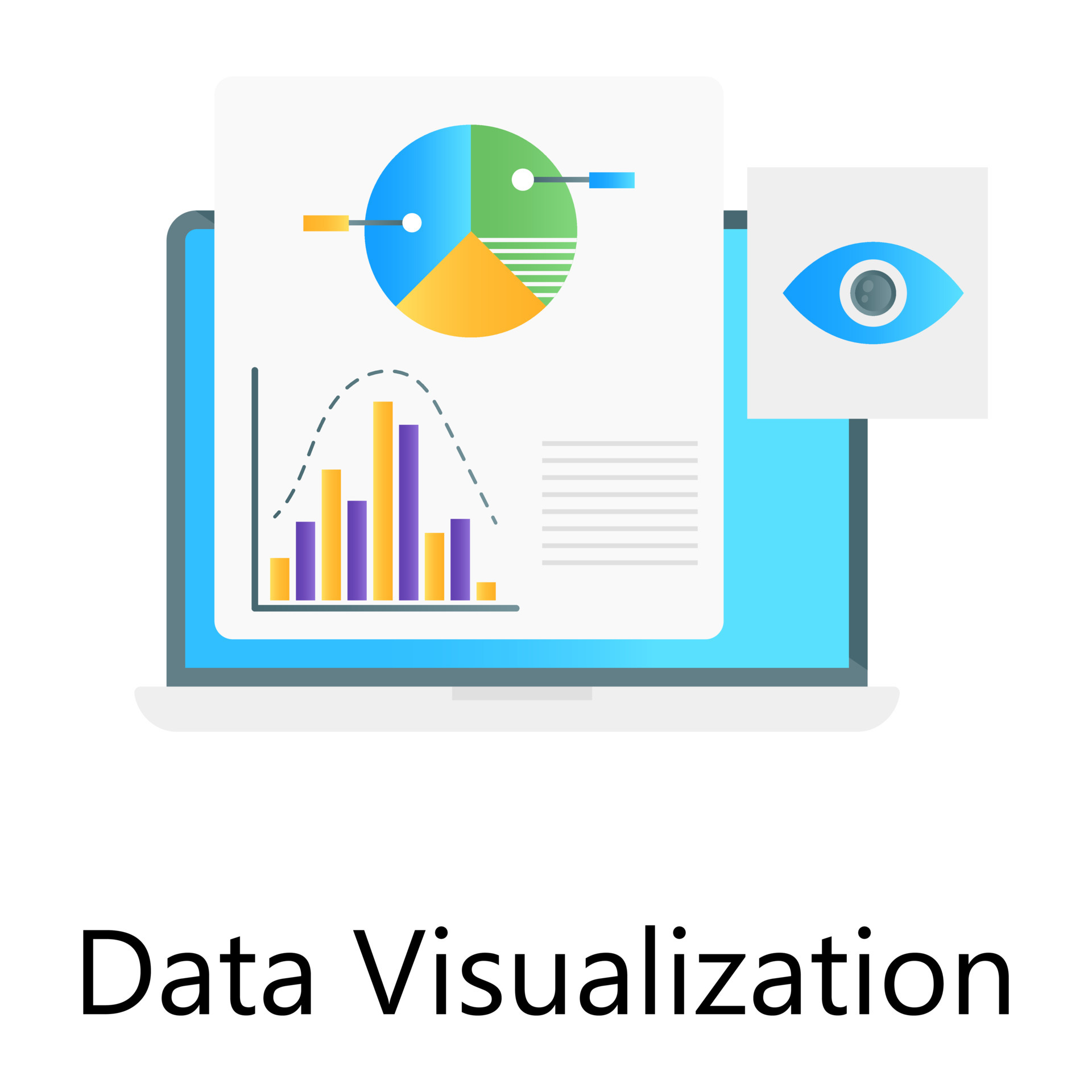 Online data monitoring, flat gradient conceptual icon of data ...