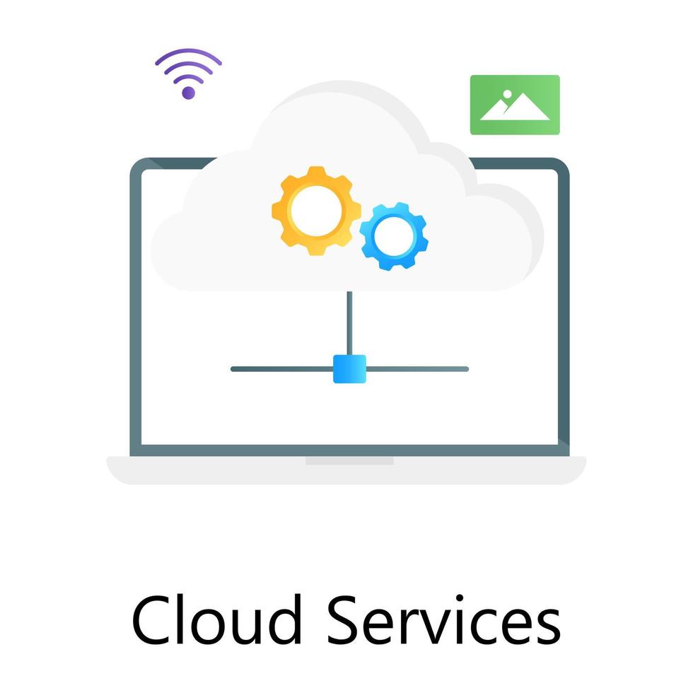 Cloud services concept icon in gradient style vector