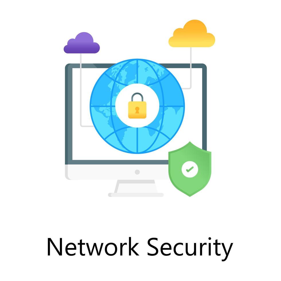Network security icon, editable flat gradient vector