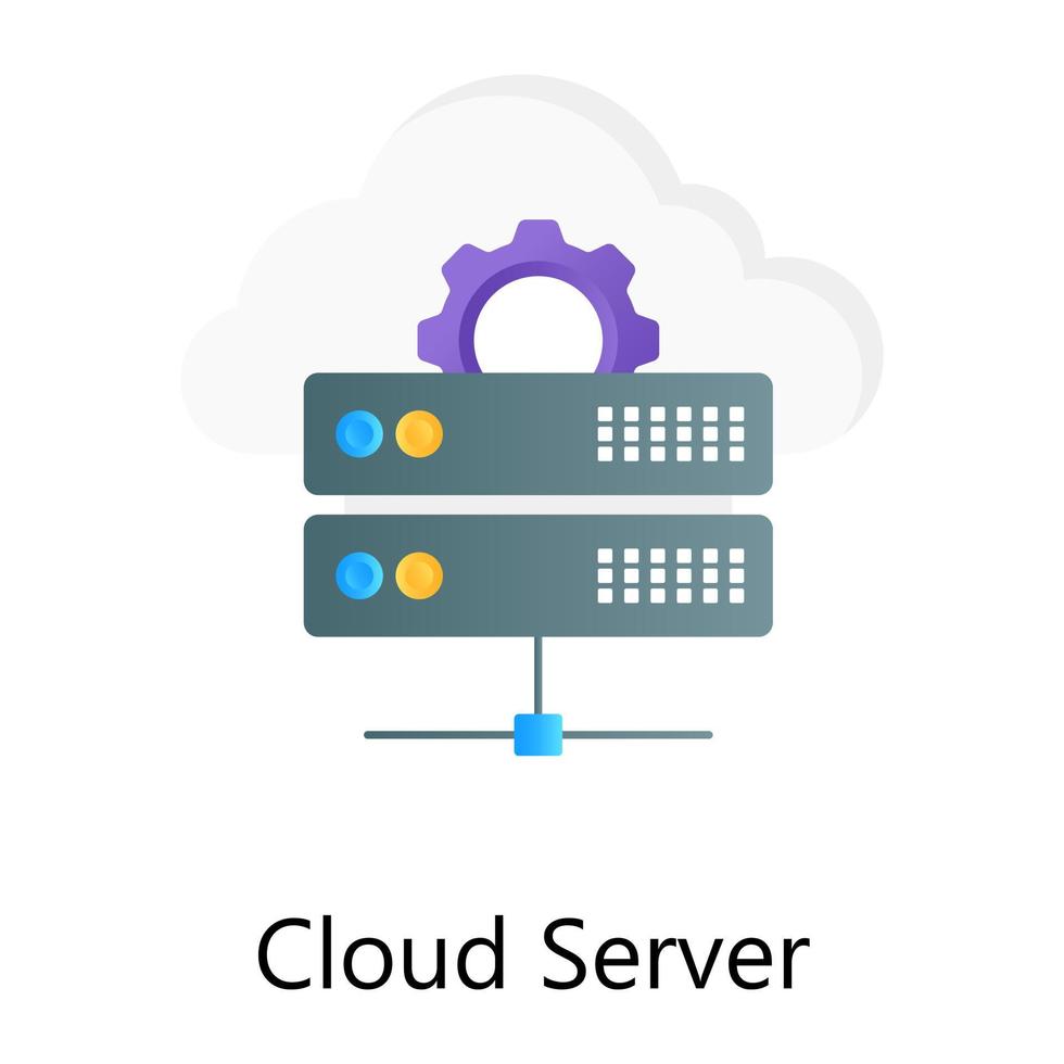 Cloud server icon, cloud with data server vector