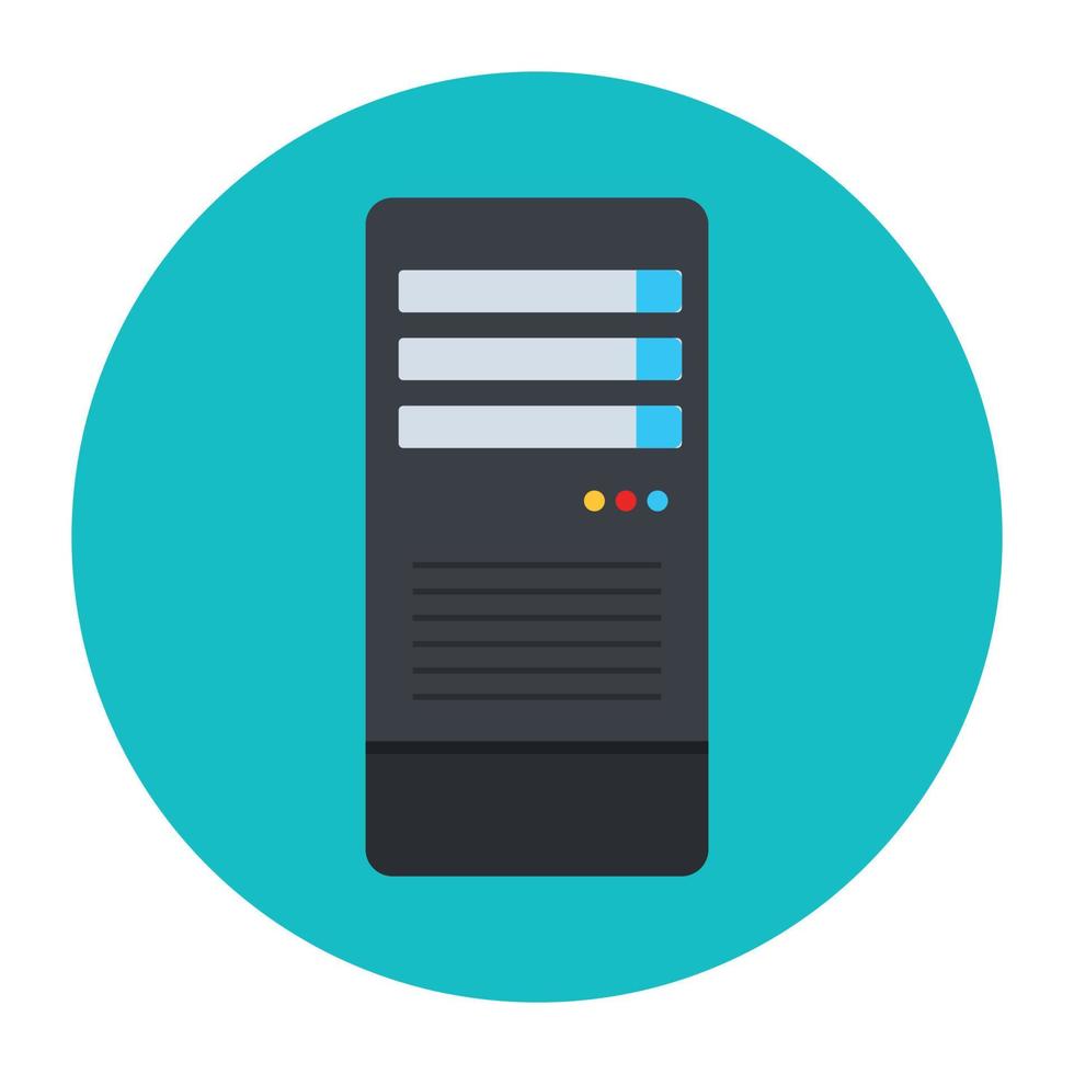 Dataserver storage in modern flat rounded style vector