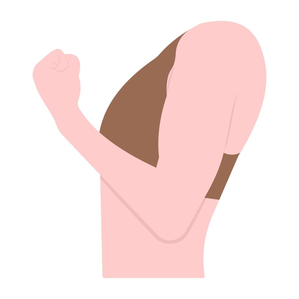 woman flexing bicep flat vector, bodybuilder vector