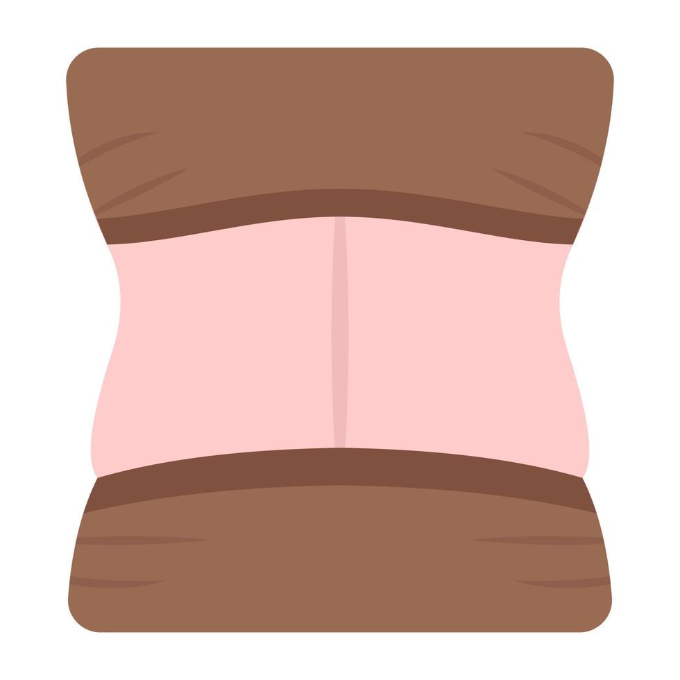Back fat editable trendy flat vector showing body part