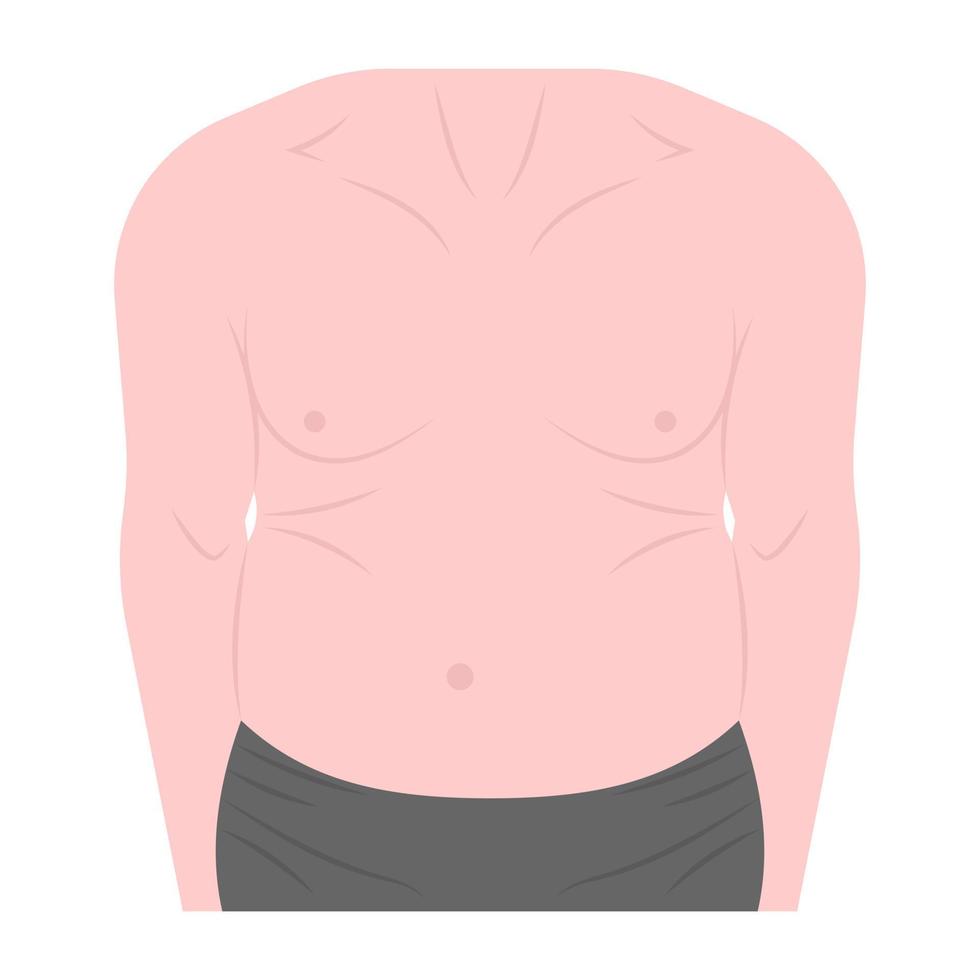 Back fat editable trendy flat vector showing body part