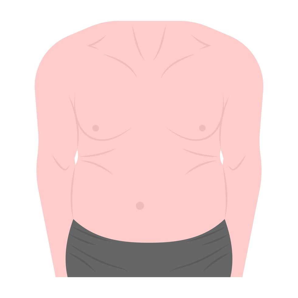 Back fat editable trendy flat vector showing body part