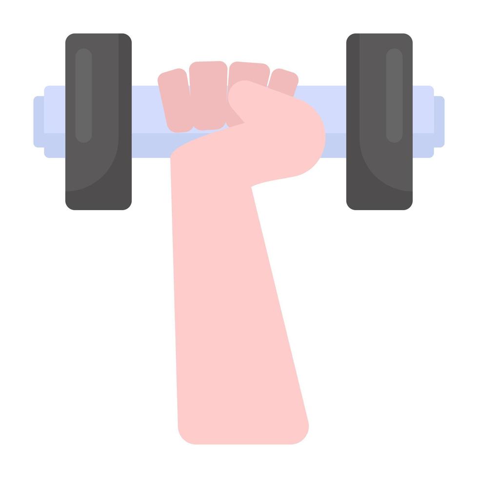 Flexing arm flat vector showing bodybuilder bicep