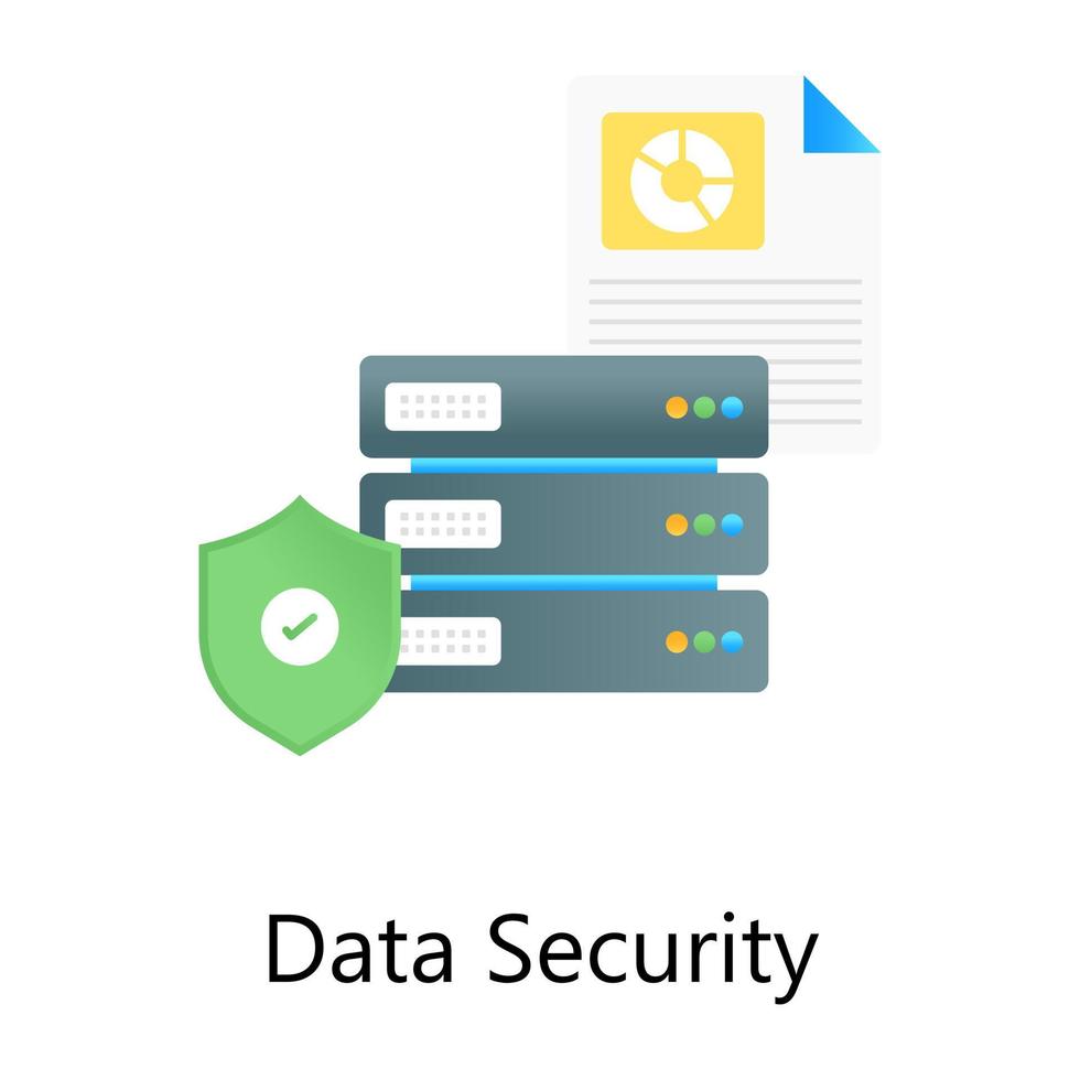 Conceptual icon of data security in editable design vector
