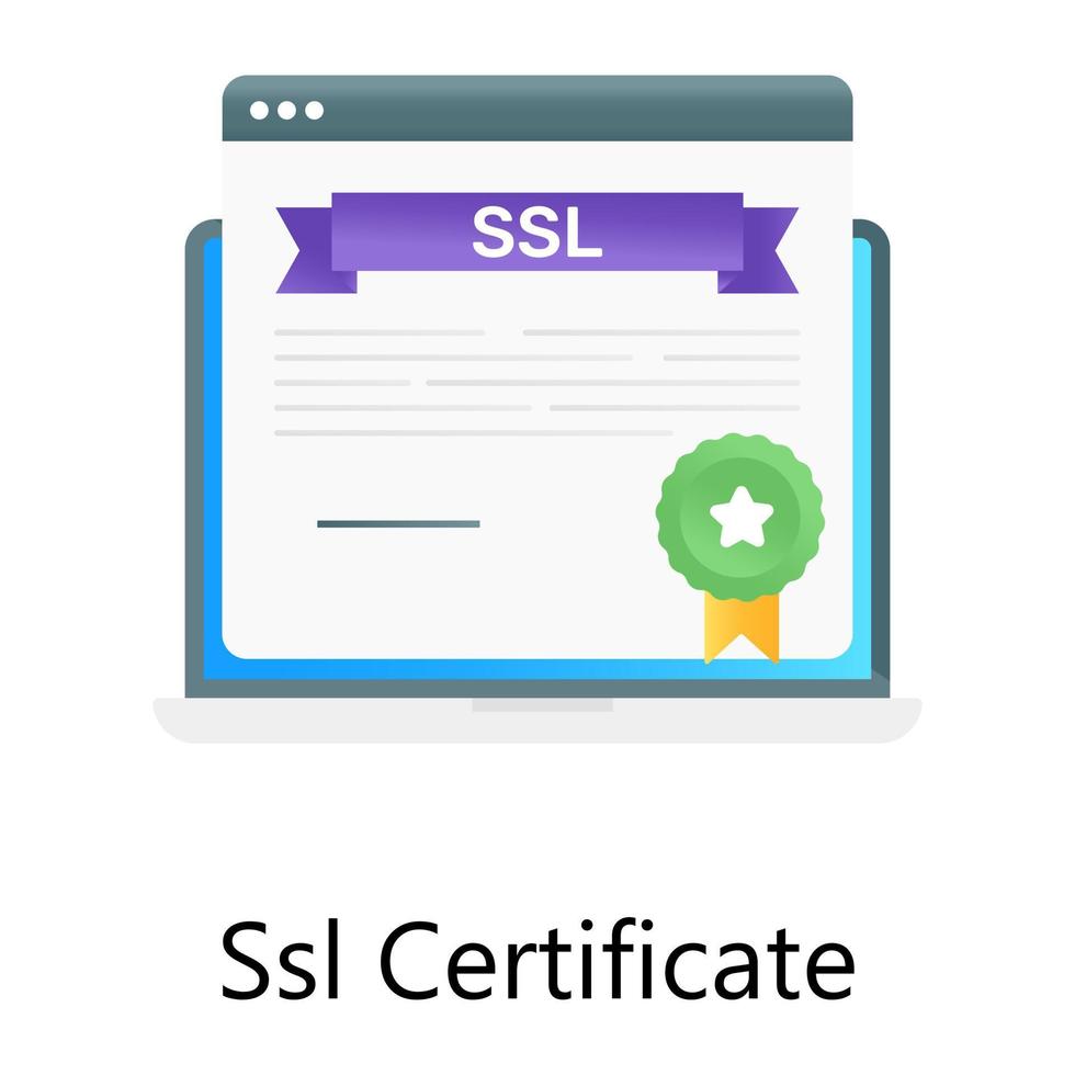 Ssl certificate, editable vector of web achievement
