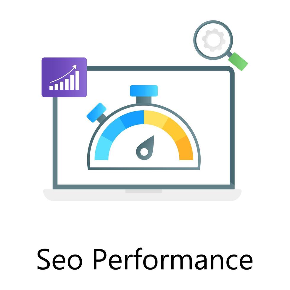 Web speed test, seo performance gradient conceptual icon vector