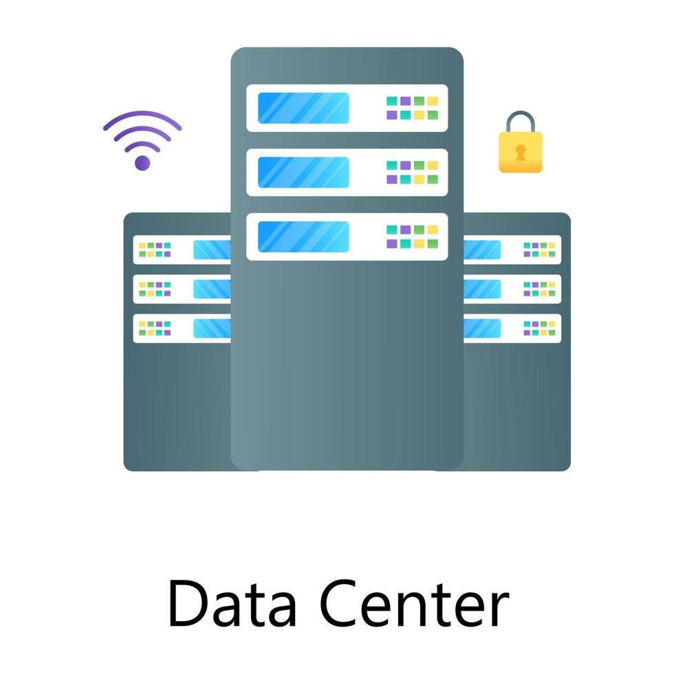 icono conceptual del centro de datos en estilo editable degradado vector