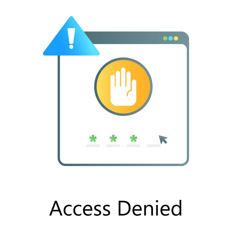 gradient conceptual icon of access denied, editable design vector
