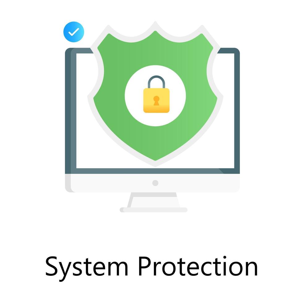 Conceptual gradient icon of system protection, editable design vector