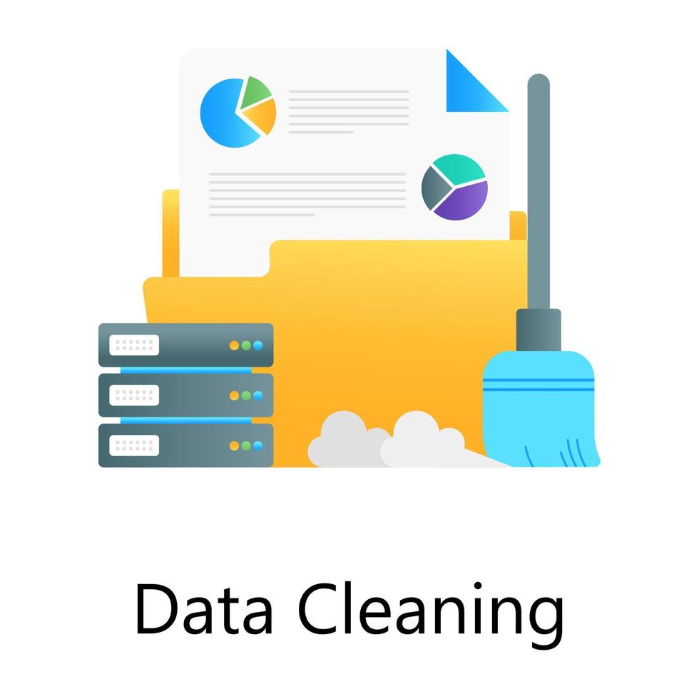 Data cleaning vector, editable flat gradient style vector