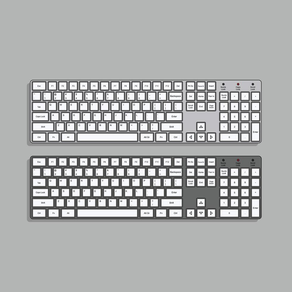 ilustración de un teclado en dibujo vectorial de dibujos animados vector