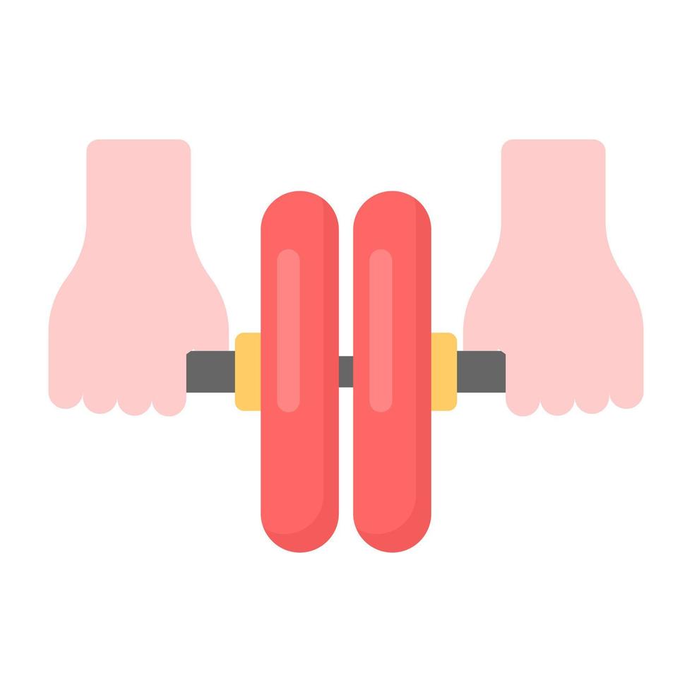 Weight lifting flat vector, bodybuilder holding dumbbells vector