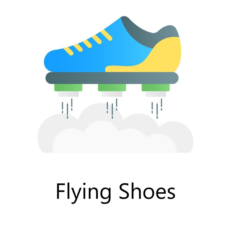 Futuristic technology device, flat gradient vector of flying shoes