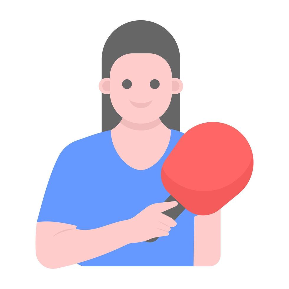 woman bodybuilder flat vector, female avatar vector