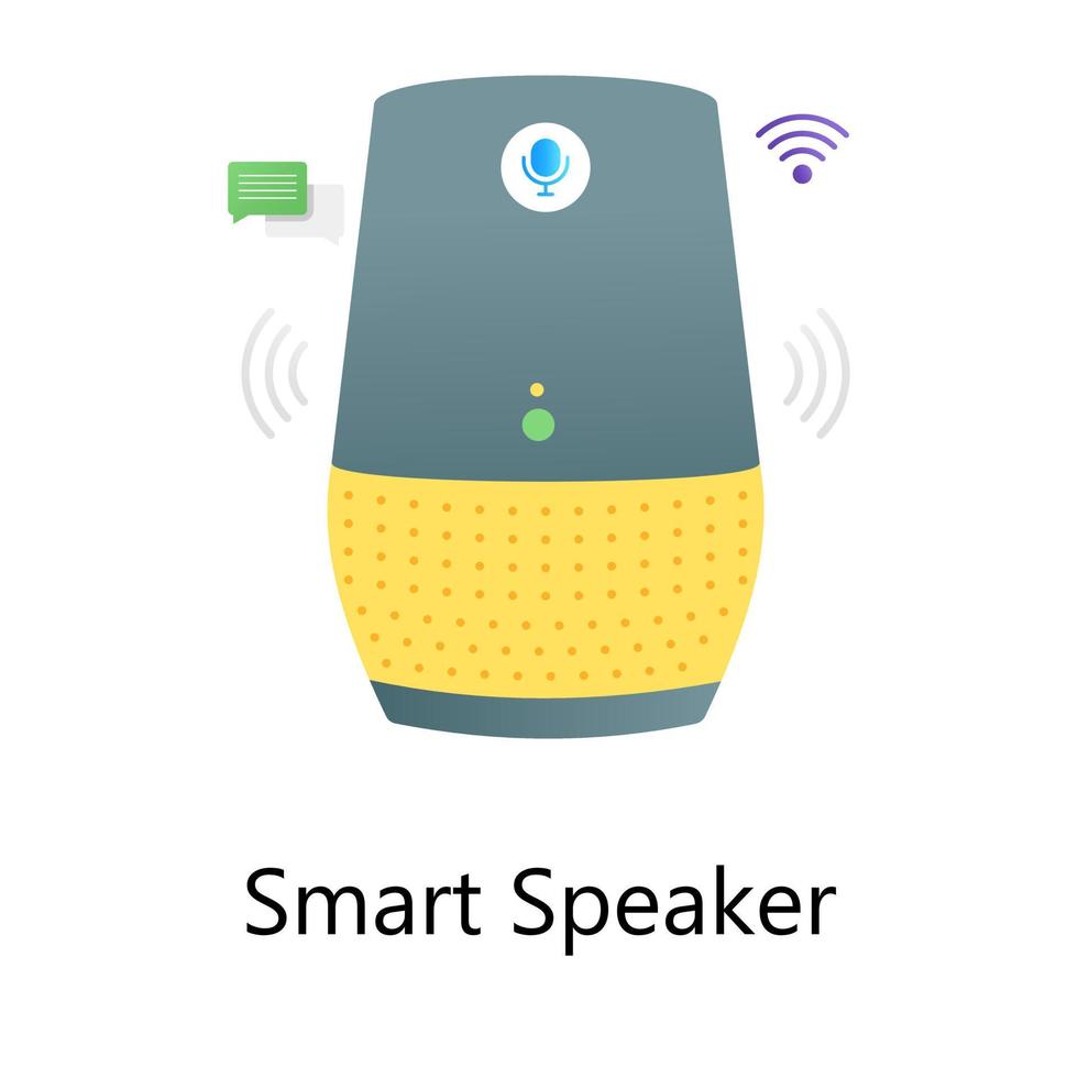 Flat gradient vector of smart speaker editable vector