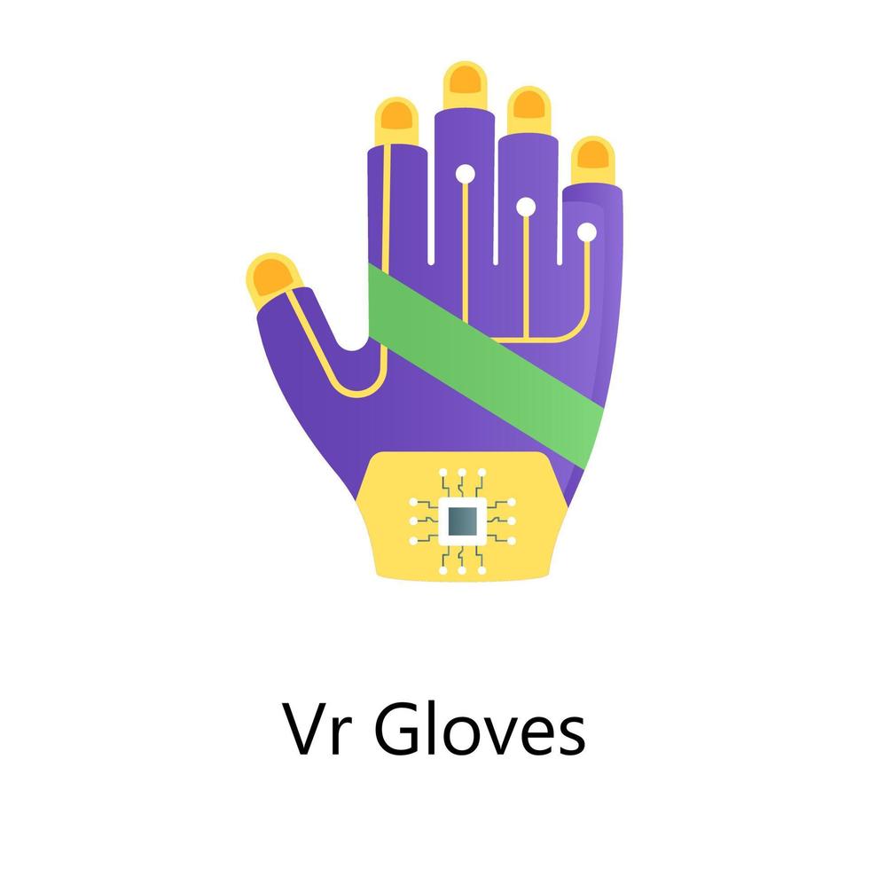 Wired hand cover, flat gradient vector of vr glove