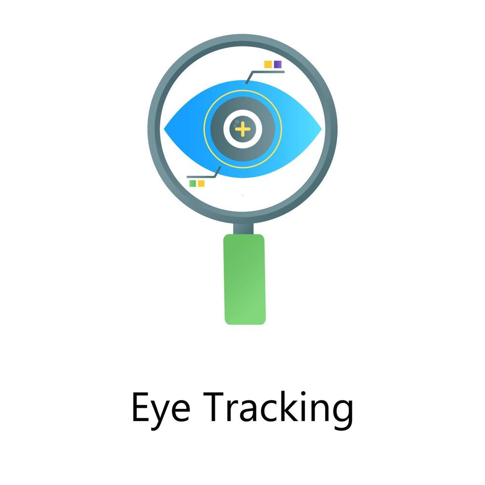 Flat gradient vector of eye tracking, viewing analysis