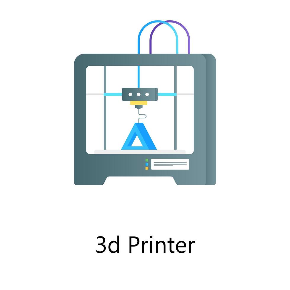 Diseño de vector de gradiente plano de impresora 3d, estilo editable de moda