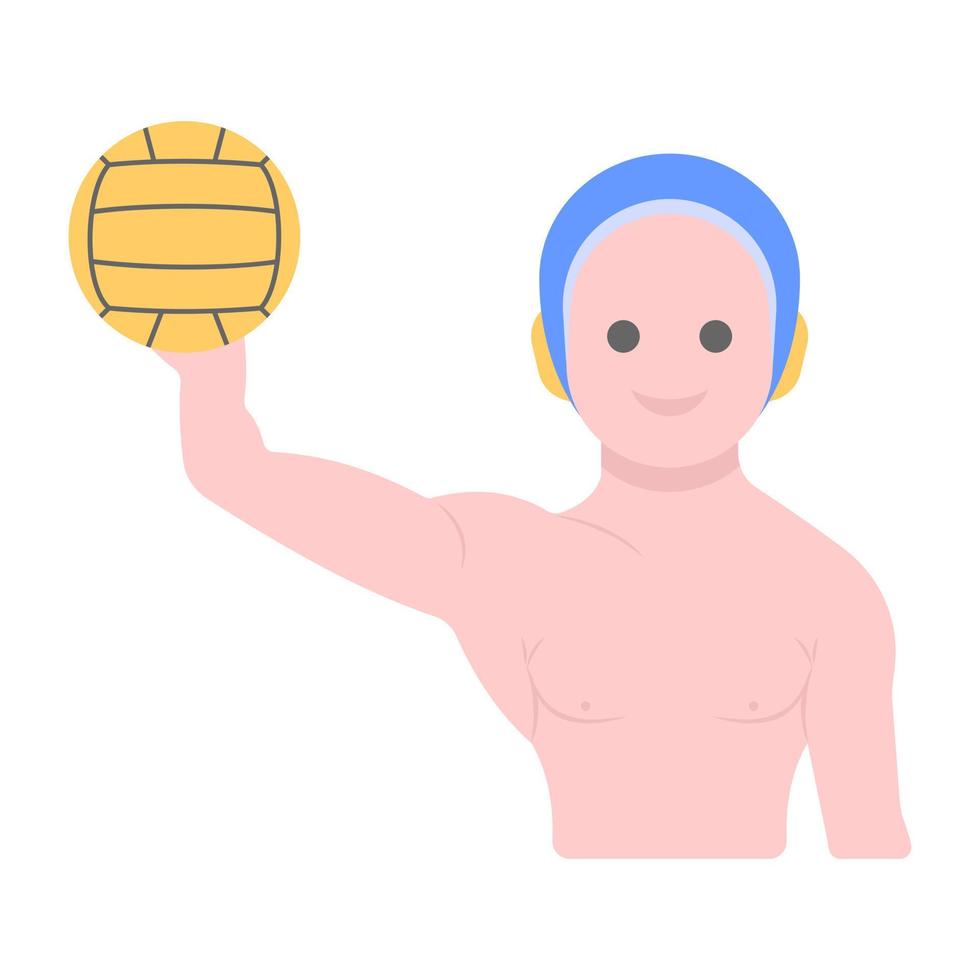 Water polo in editable flat vector, sports man vector