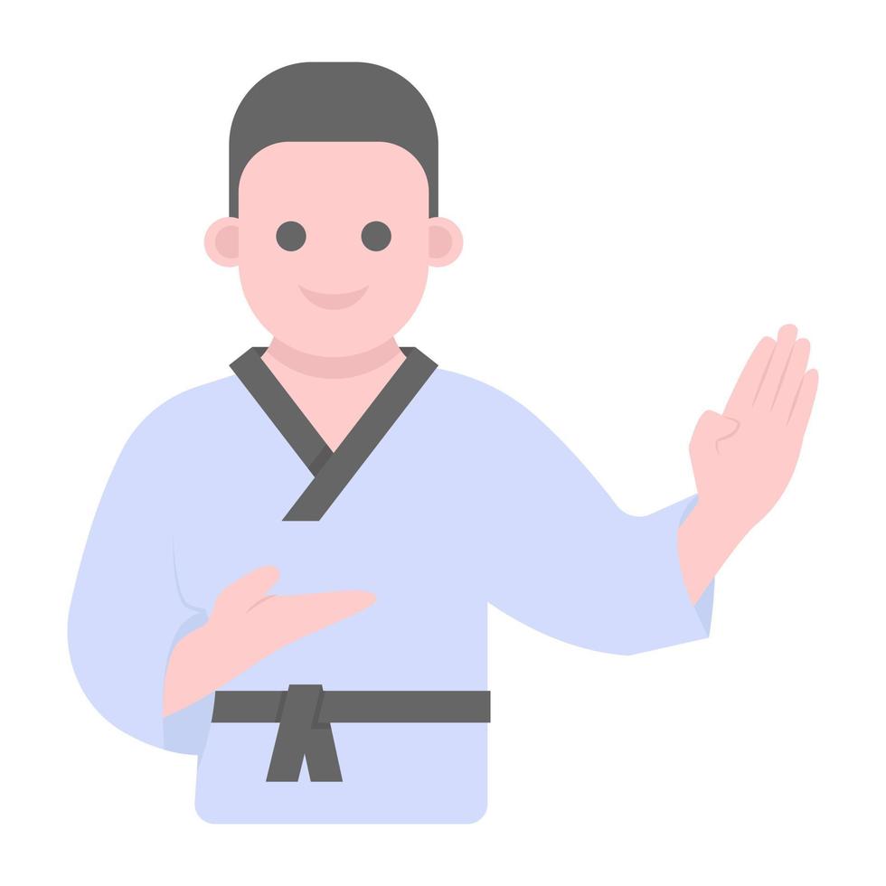 Karate master in unique customized flat vector