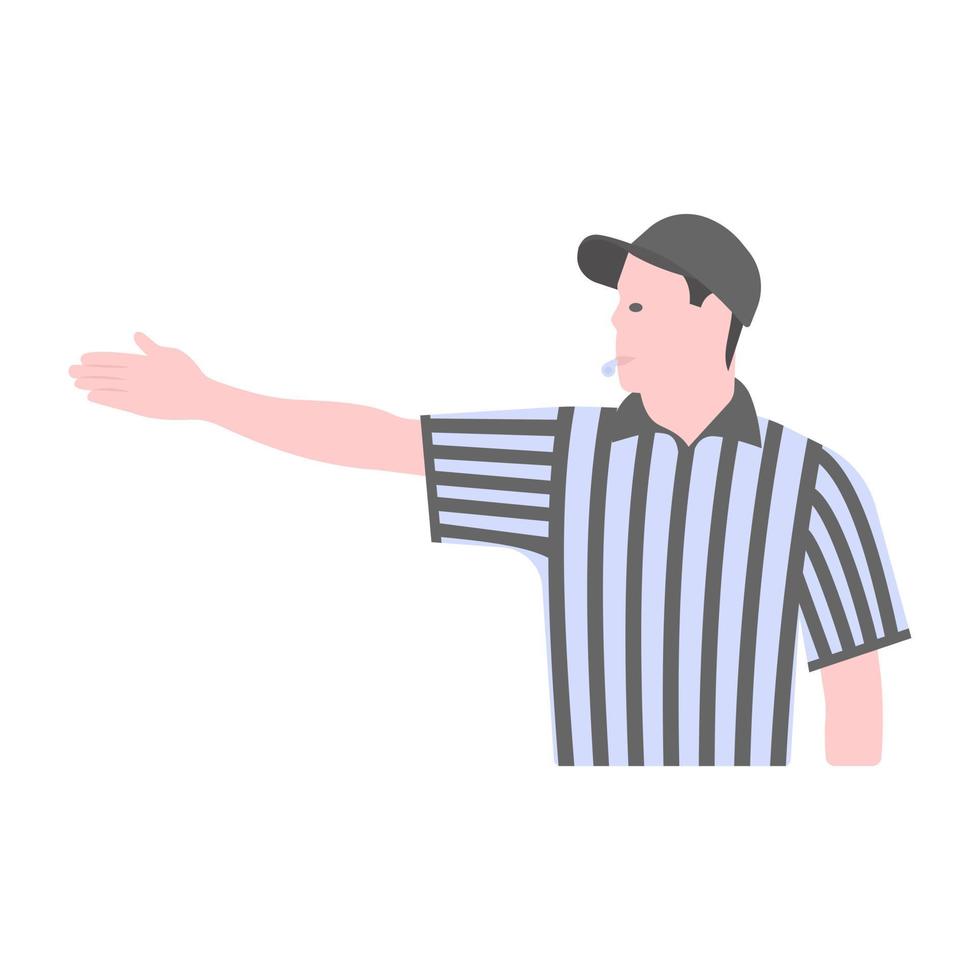 Referee flat vector, male character vector