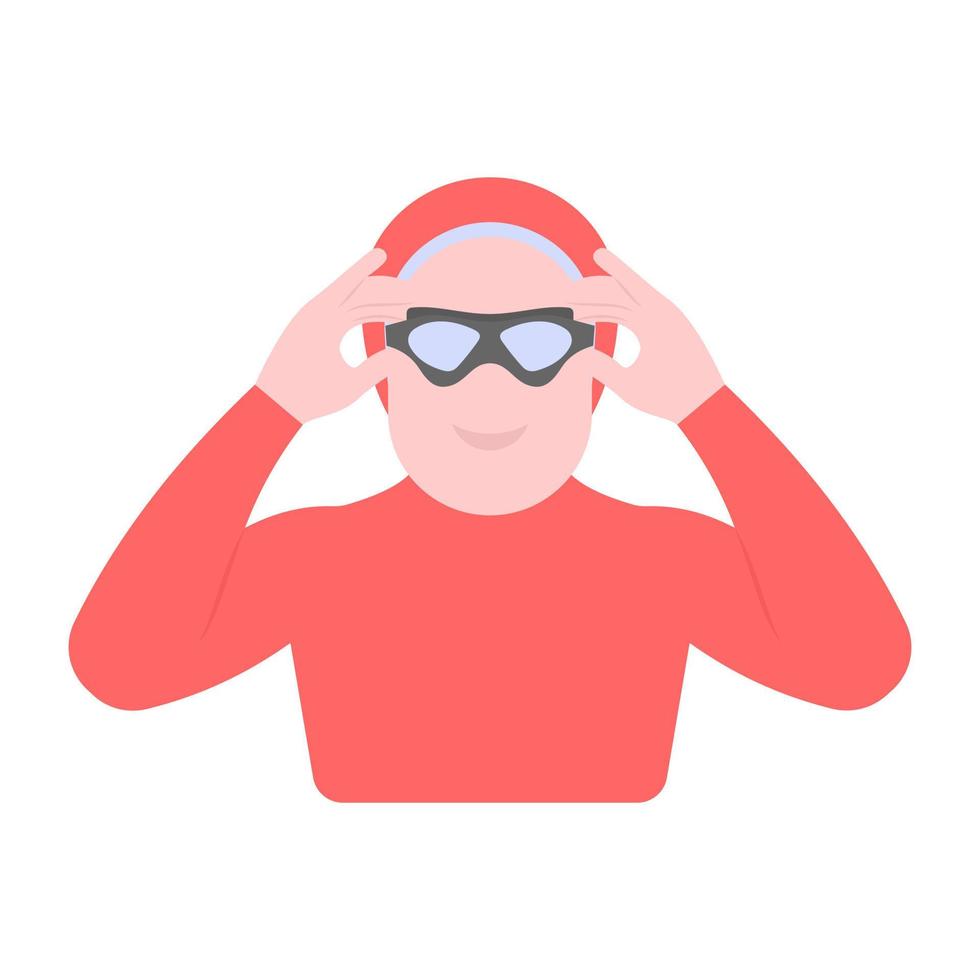A trendy flat editable vector of swimmer
