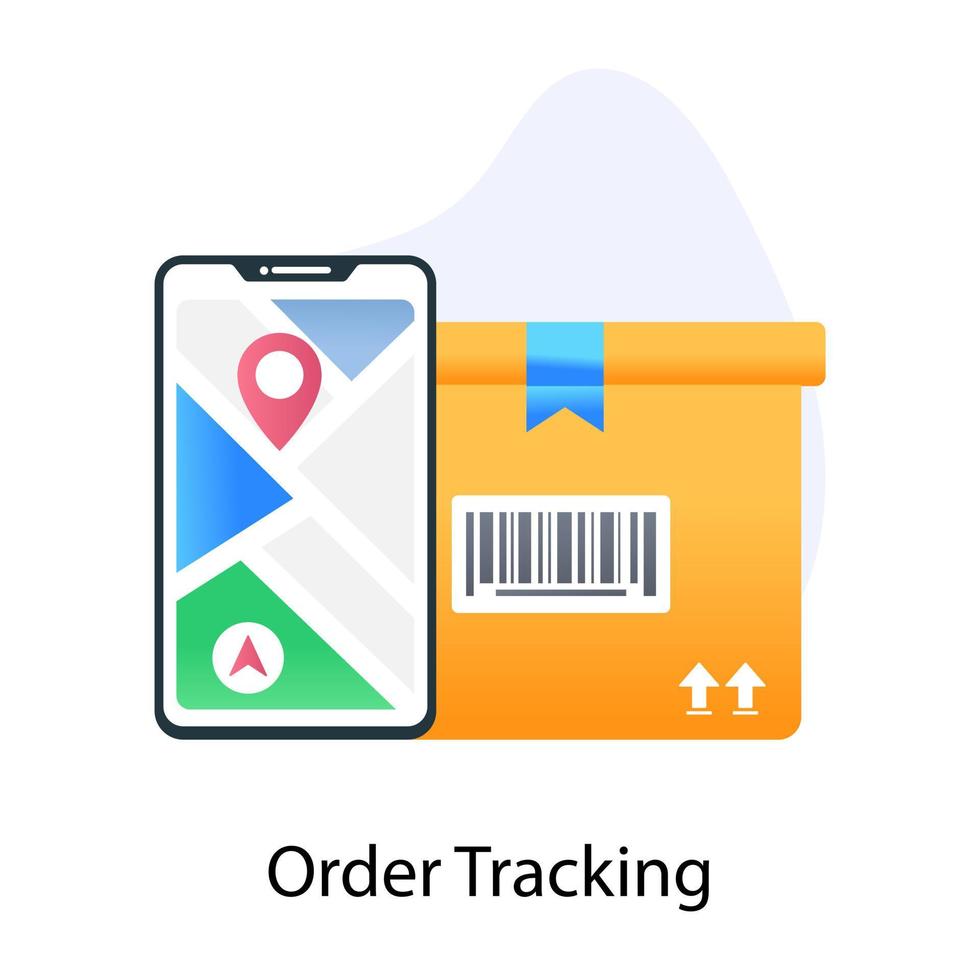 Online store location in flat design, mobile navigation vector