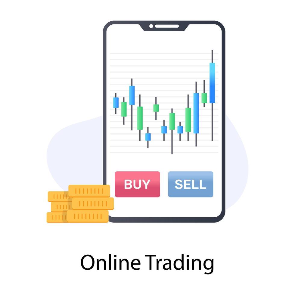 A perfect online trading icon in flat design vector