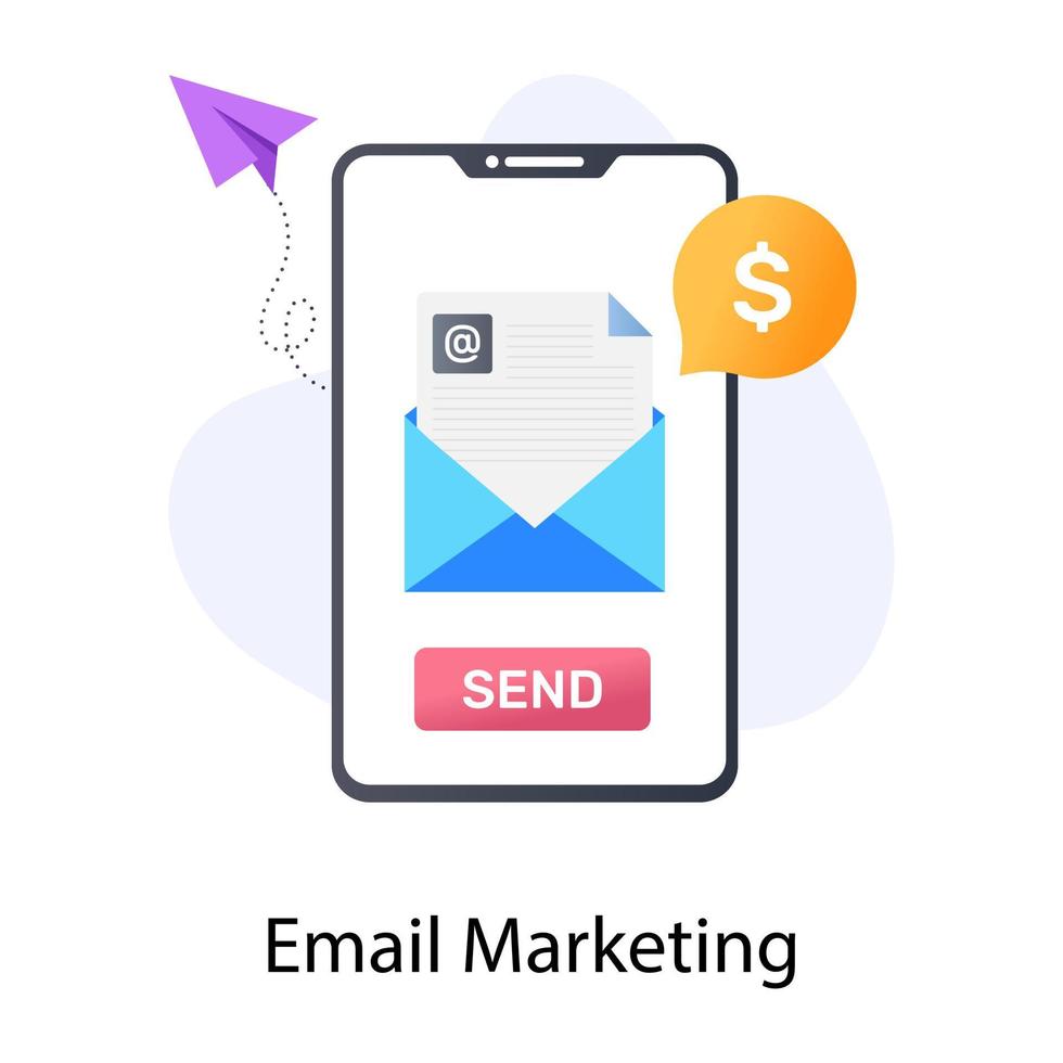 Vector design of email marketing, email promotion