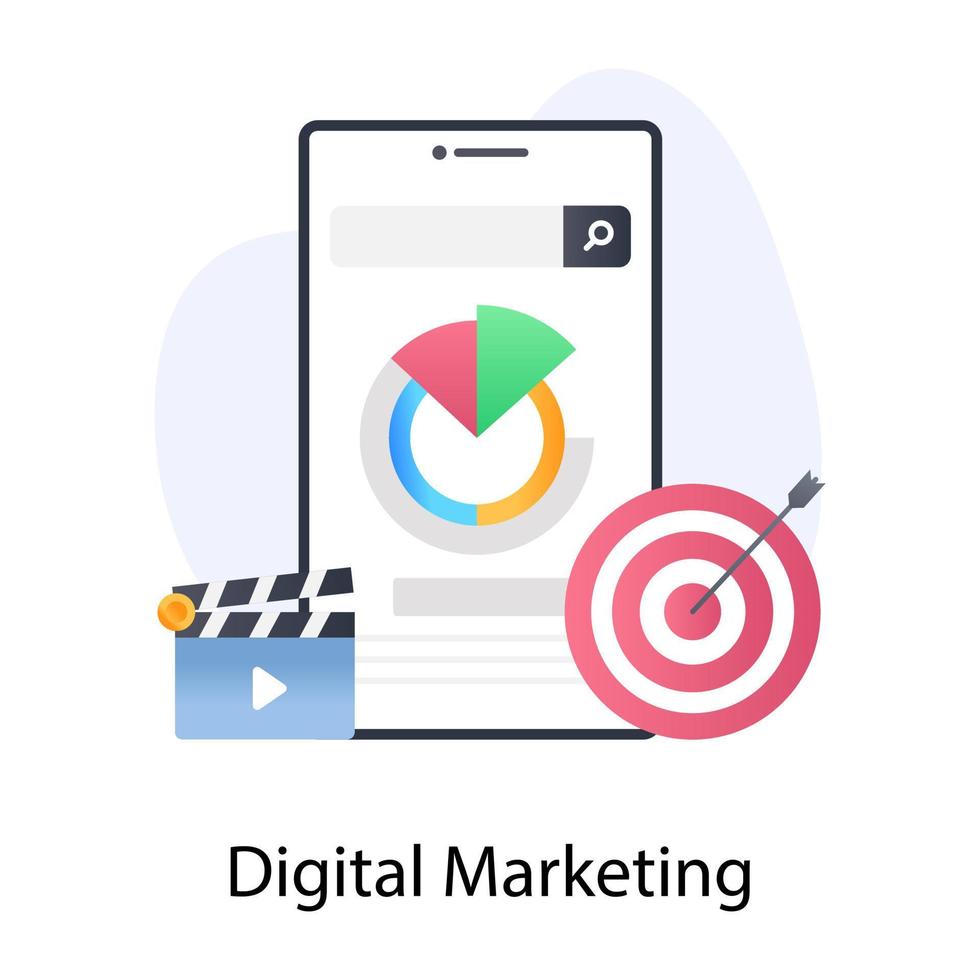 Digital marketing flat conceptual icon design vector