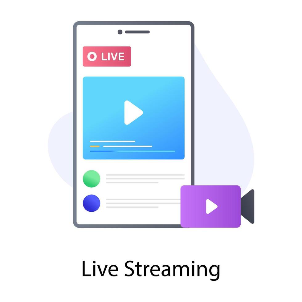 Live streaming icon in flat conceptual design vector