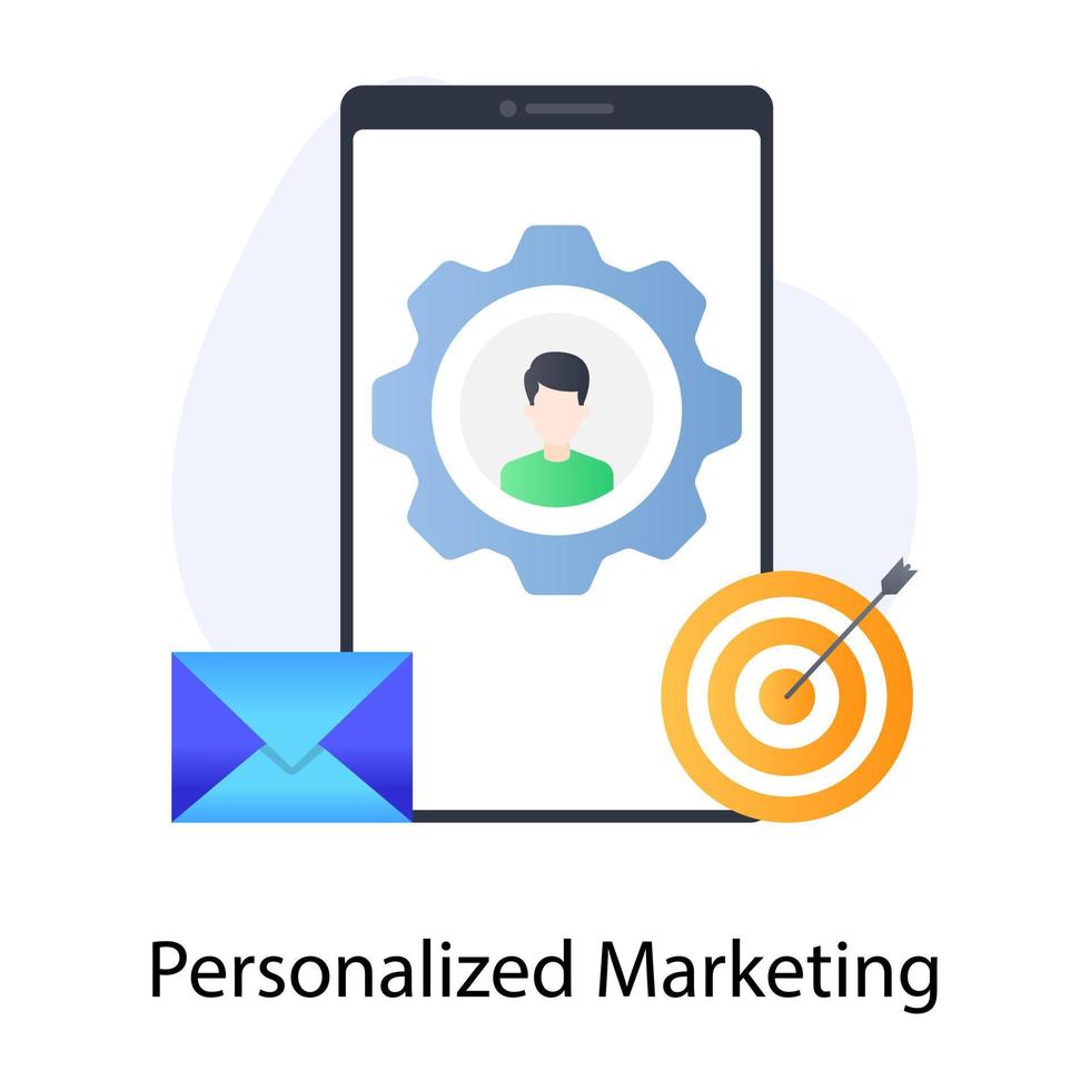 Flat concept icon of personalized marketing vector