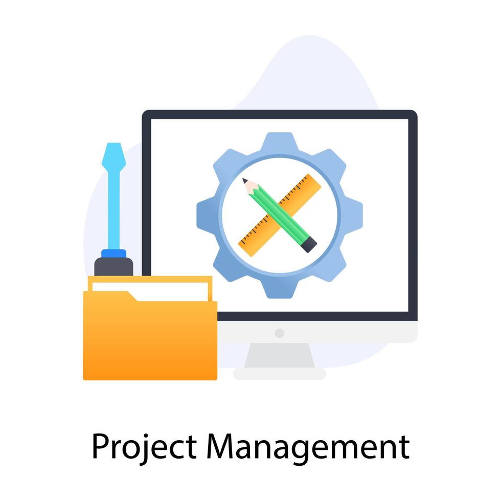 un icono de concepto plano de gestión de proyectos vector