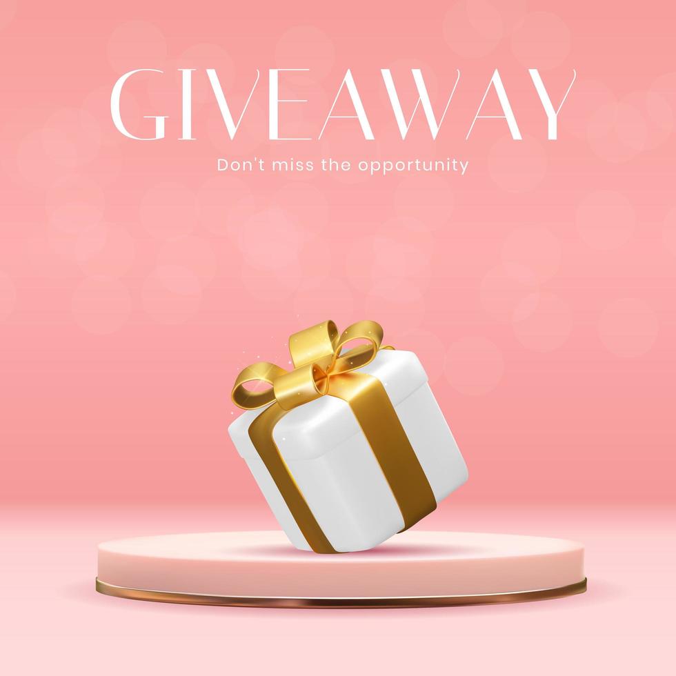 Pink Giveaway Time on background. Vector Illustration EPS10.