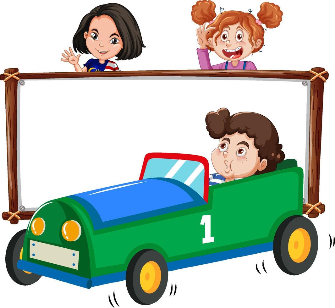 Board template with happy kids vector