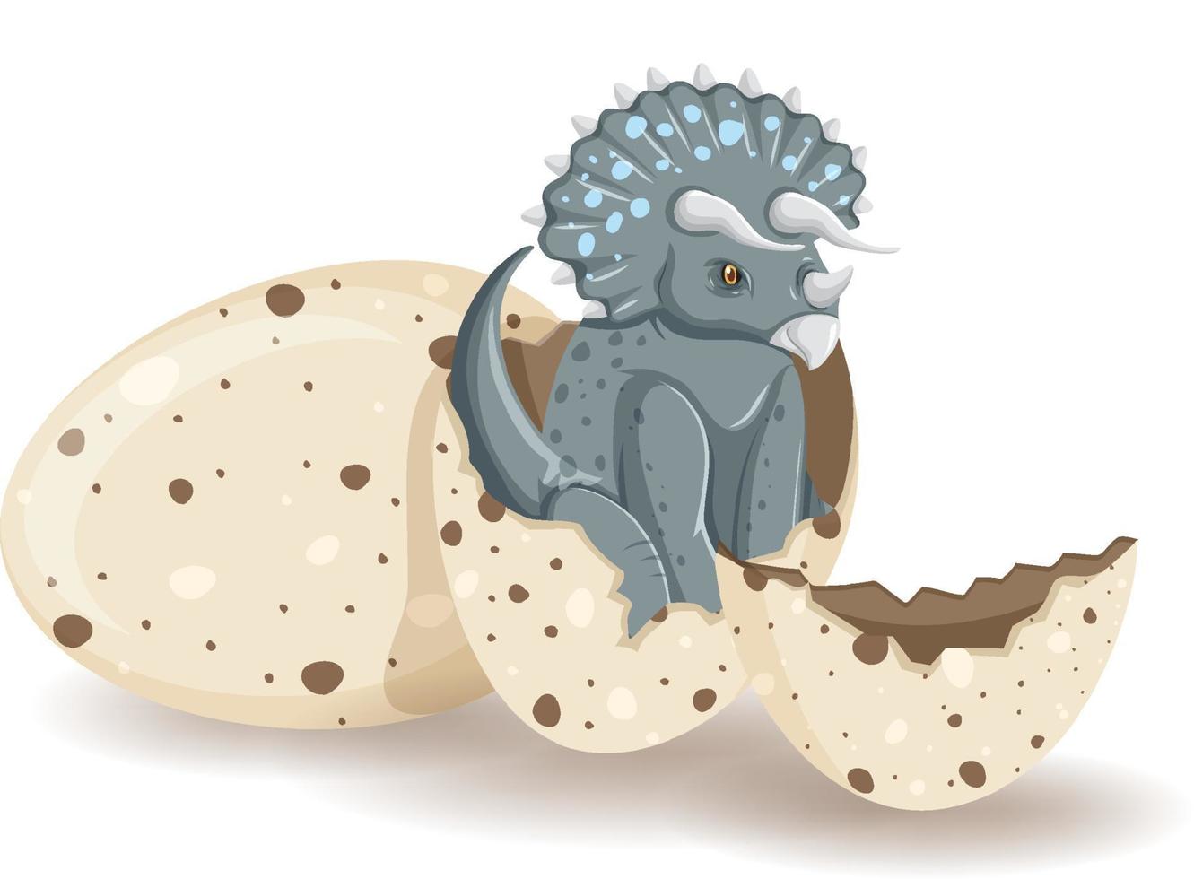 Triceratops hatching from egg vector