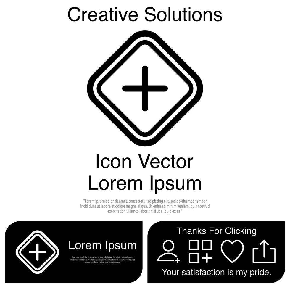 Plus Button Icon Vector EPS 10
