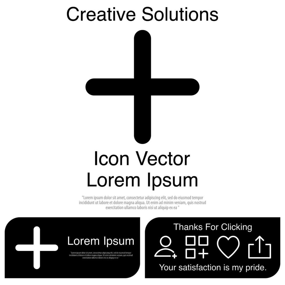 Plus Button Icon Vector EPS 10