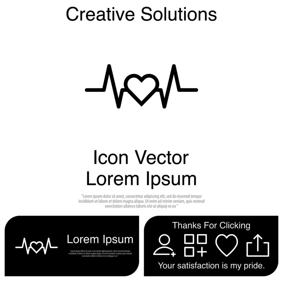 Pulse Heartbeat Icon Vector EPS 10