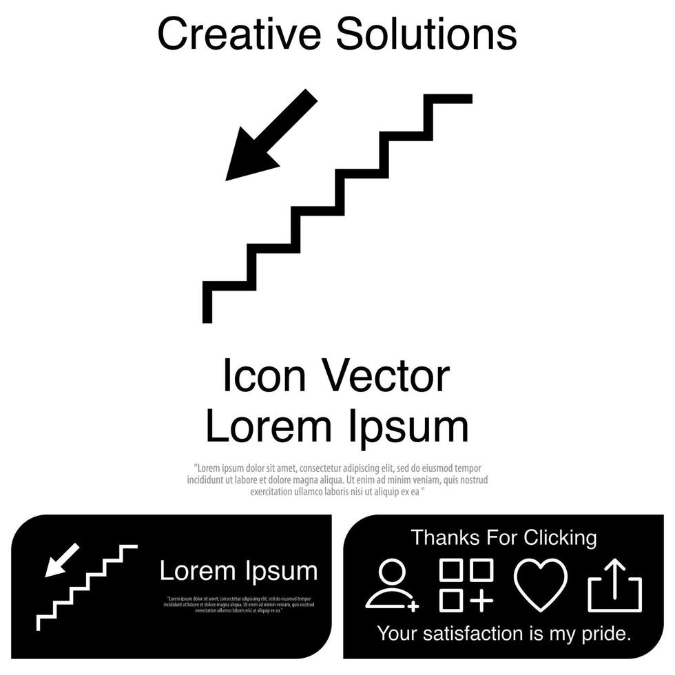 Stairs Down Icon Vector EPS 10