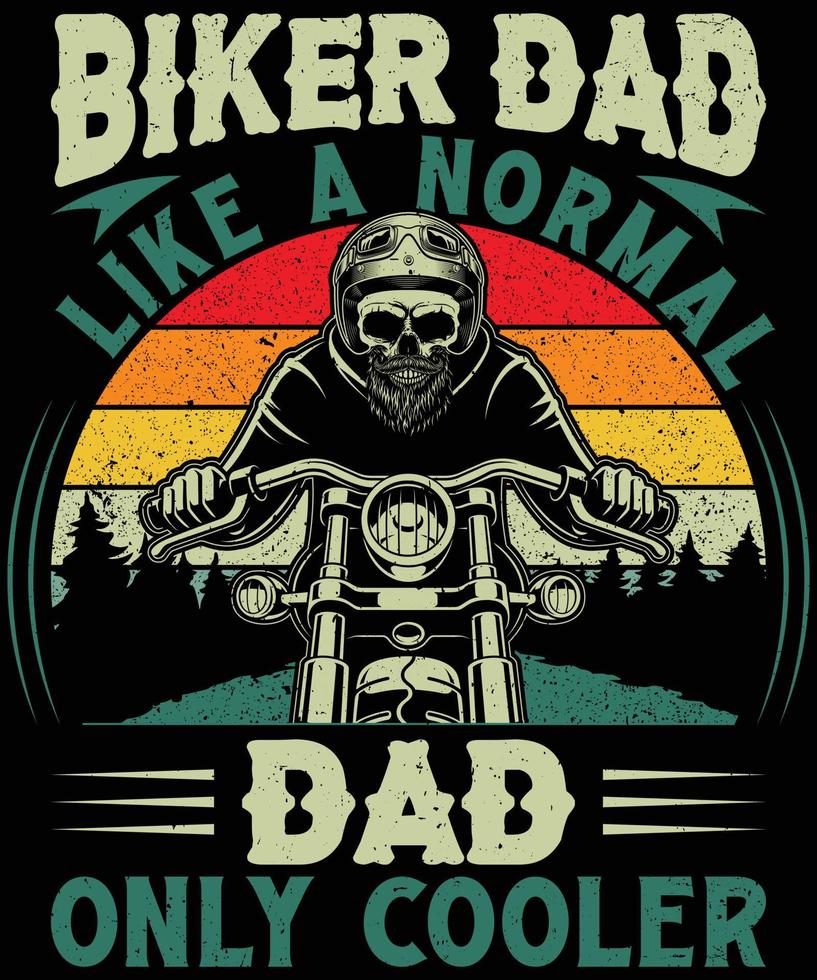 papá motorista como un diseño de camiseta de papá normal para amantes de las motocicletas vector