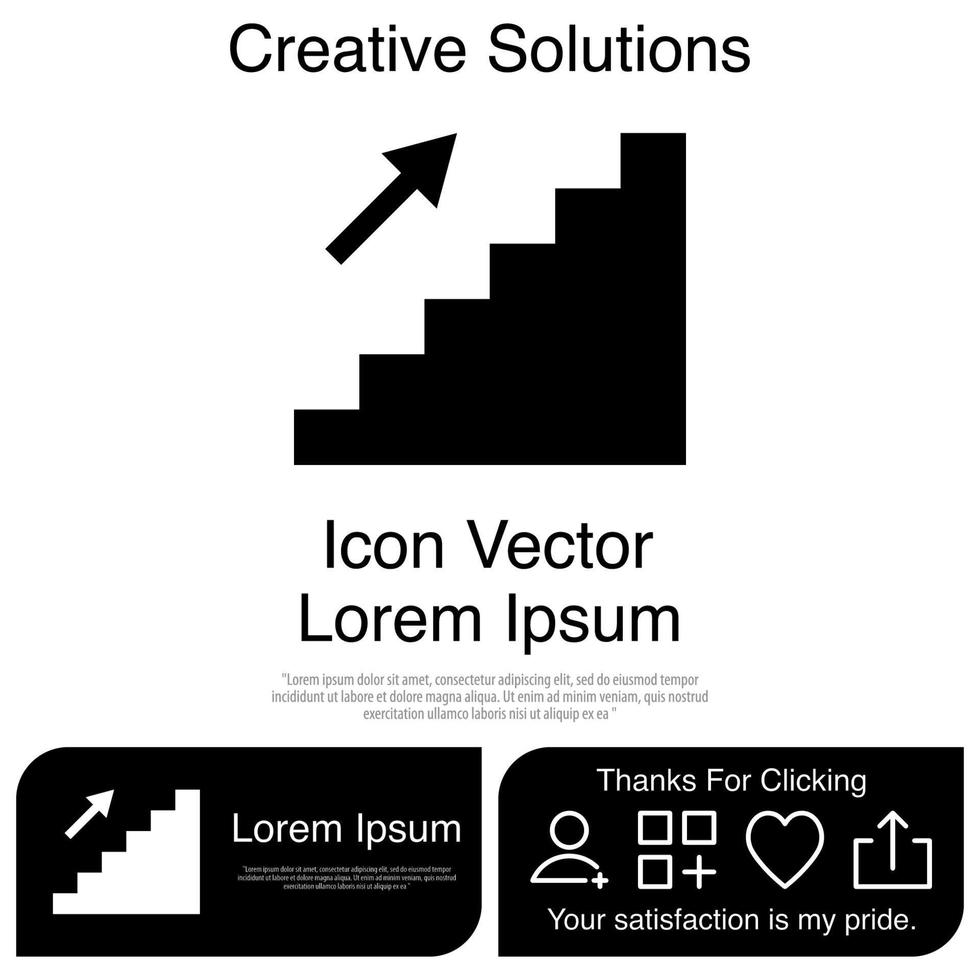 Stairs Up Icon Vector EPS 10
