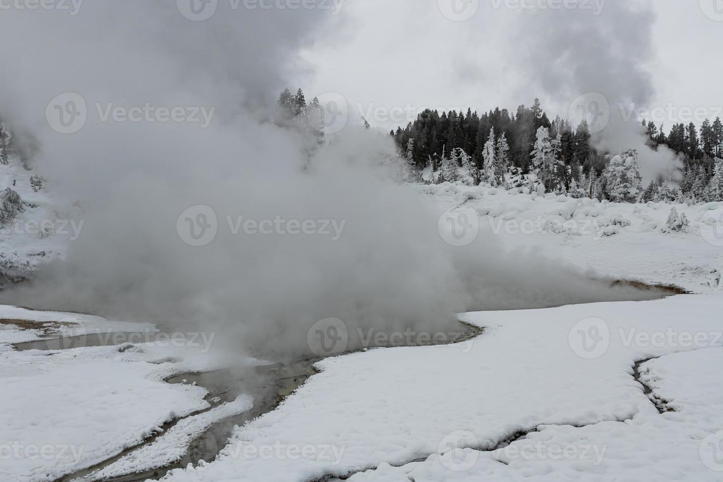 Winter scenery in Yellowstone National Park, Wyoming. photo