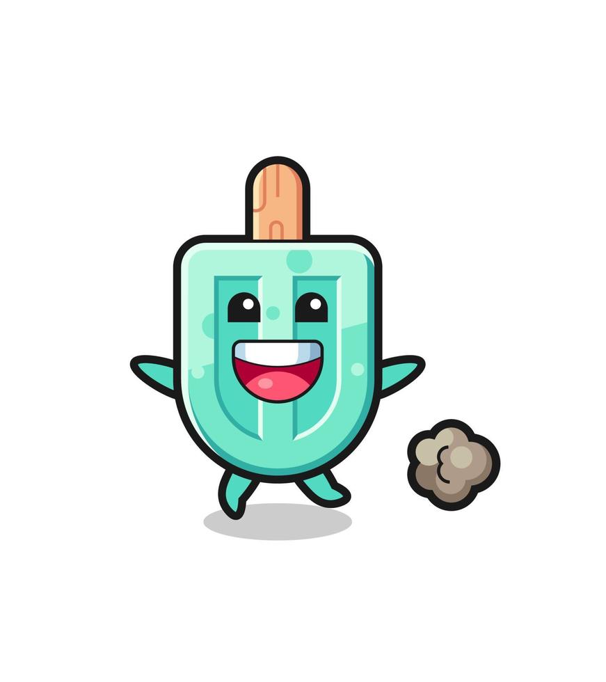 the happy popsicles cartoon with running pose vector