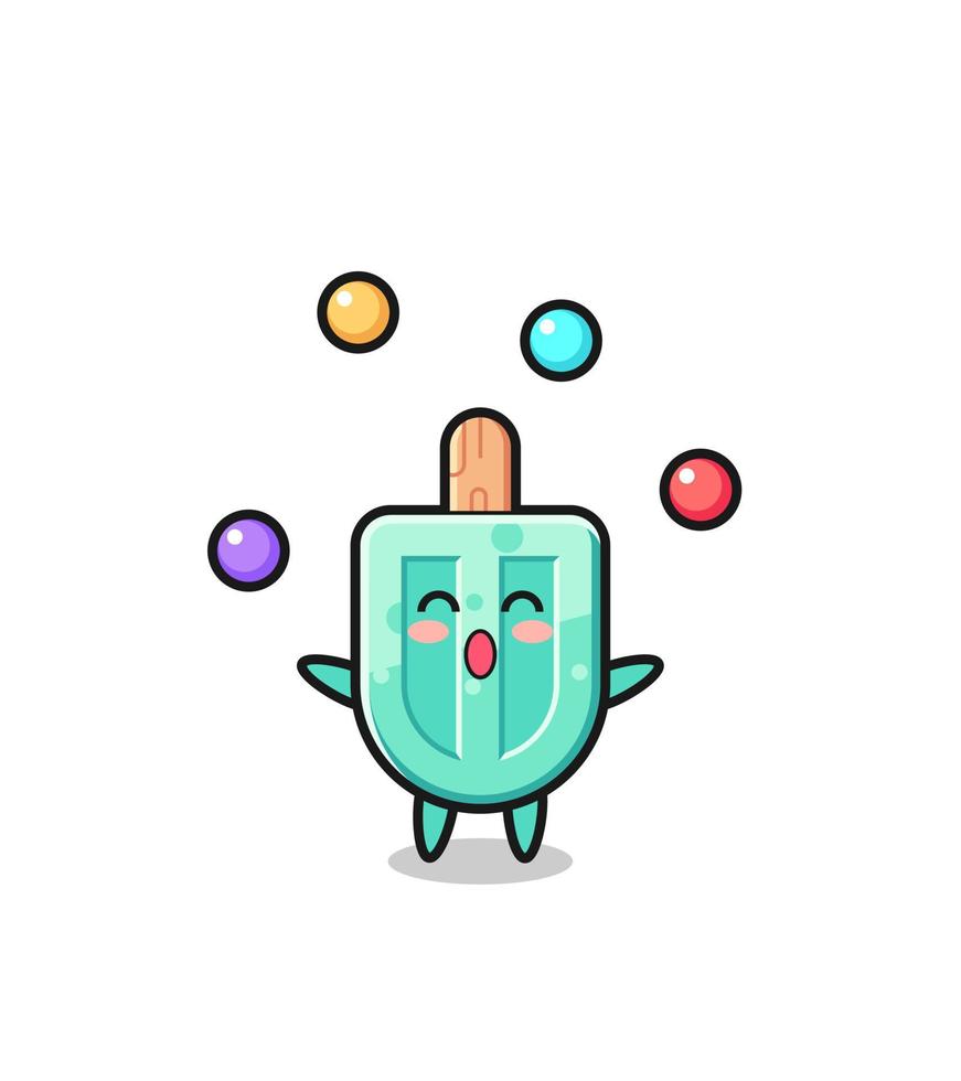 the popsicles circus cartoon juggling a ball vector